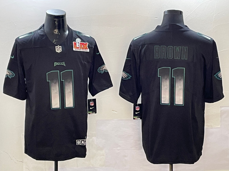 Men Philadelphia Eagles #11 Brown black 2025 Nike NFL jersey style 012